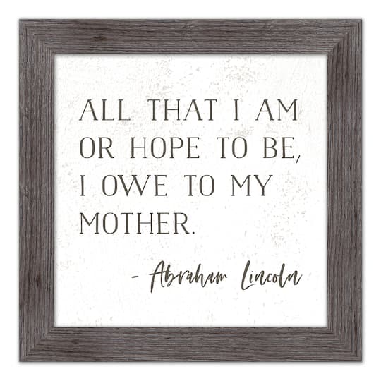 I Owe to My Mother Western Gray Framed Print
